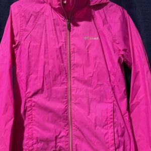 Pink Columbia rain jacket, Small